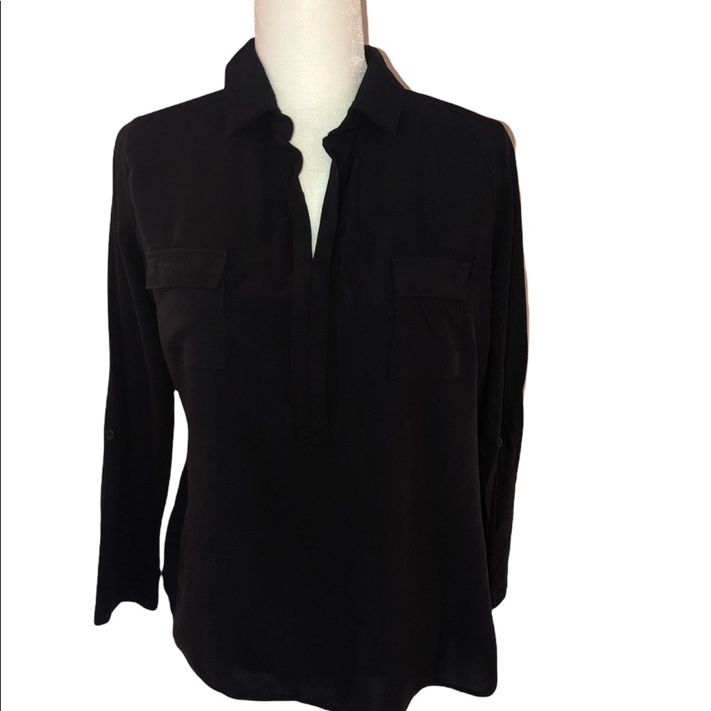 Black long sleeve blouse Size L